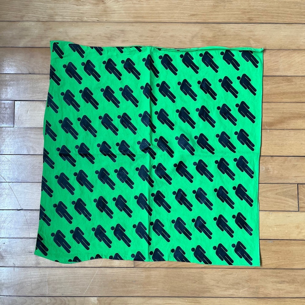 Billie Eilish Blohsh Logo Bandana Neon Green Black All Over Print Music Merch